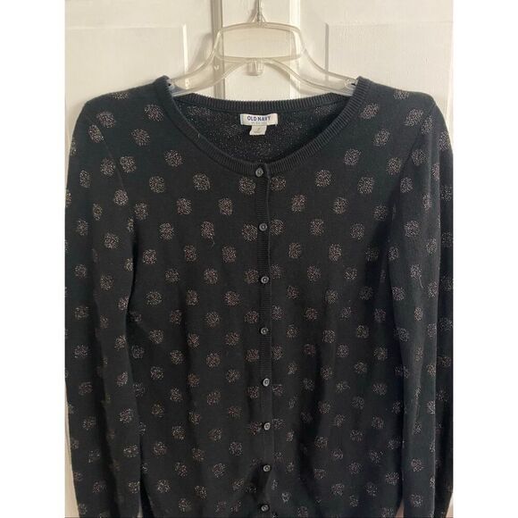 Old Navy metallic polka dot cardigan sweater size M - Picture 2 of 10